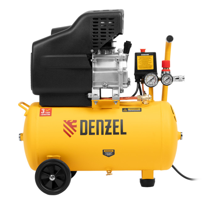 Компрессор воздушный DC1500/24, прямой привод, 1.5 кВт, 24 литра, 220 л/мин Denzel в Красноярске