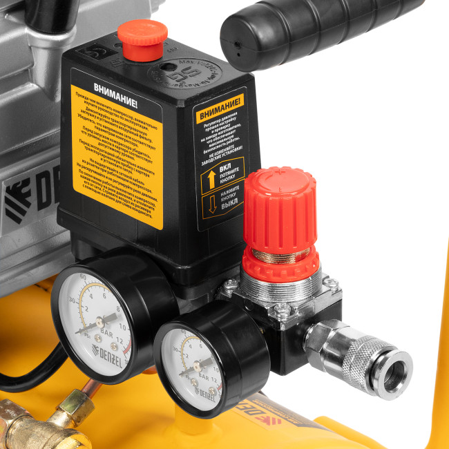 Компрессор воздушный DC1500/24, прямой привод, 1.5 кВт, 24 литра, 220 л/мин Denzel в Красноярске