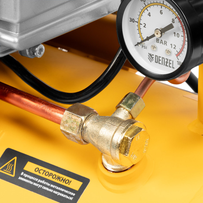 Компрессор воздушный DC1500/24, прямой привод, 1.5 кВт, 24 литра, 220 л/мин Denzel в Красноярске