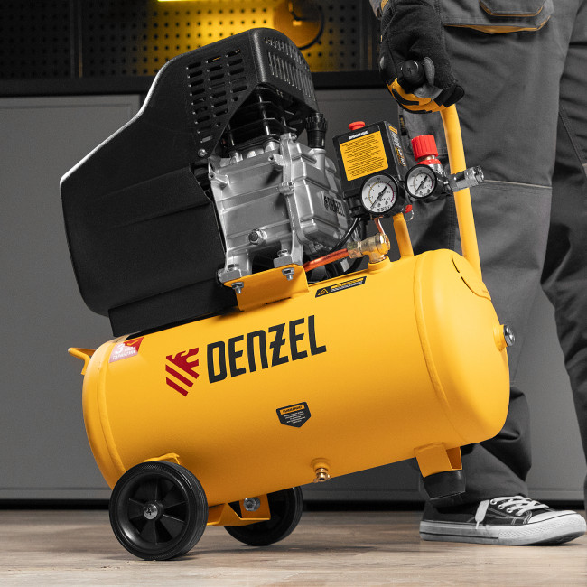 Компрессор воздушный DC1500/24, прямой привод, 1.5 кВт, 24 литра, 220 л/мин Denzel в Красноярске