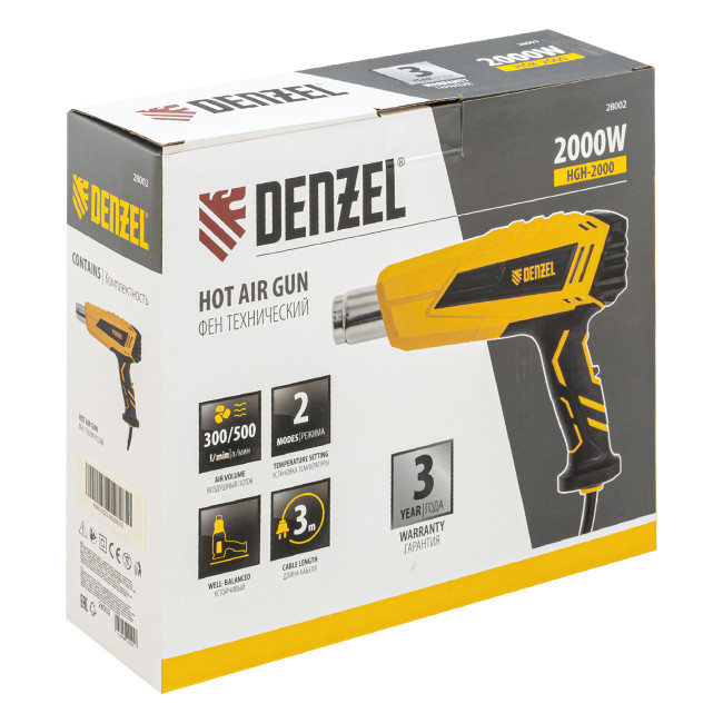 Фен технический HGH-2000, 2000 Вт, 2 режима Denzel в Красноярске Фен технический HGH-2000, 2000 Вт, 2 режима Denzel в Красноярске