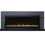 Каминокомплект Lindos (линейный) - Серый графит с очагом Ignite XLF50