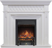 Каминокомплект Alexandria - Белый с очагом Fobos FX Black Каминокомплект Alexandria - Белый с очагом Fobos FX Black