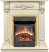 Каминокомплект Palermo SFT (Разборный) - Слоновая кость с очагом Majestic FX Brass