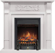 Каминокомплект Venice - Фактурный белый с очагом Fobos FX Black Каминокомплект Venice - Фактурный белый с очагом Fobos FX Black