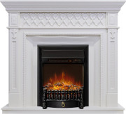 Каминокомплект Alexandria - Белый с очагом Fobos FX M Black RC Каминокомплект Alexandria - Белый с очагом Fobos FX M Black RC