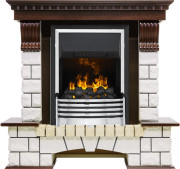 Каминокомплект Pierre Luxe угловой - Темный дуб / Белый (Высота 1020мм) с очагом Flagstaff Каминокомплект Pierre Luxe угловой - Темный дуб / Белый (Высота 1020мм) с очагом Flagstaff