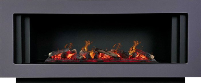 Каминокомплект Line SFT - Серый графит с черным с очагом Design L1000RF 3D PS/LOG в Красноярске