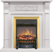 Каминокомплект Venice - Фактурный белый с очагом Fobos FX M Brass Каминокомплект Venice - Фактурный белый с очагом Fobos FX M Brass