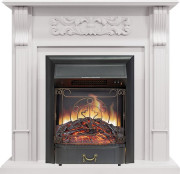 Каминокомплект Venice - Фактурный белый с очагом Majestic FX Black Каминокомплект Venice - Фактурный белый с очагом Majestic FX Black