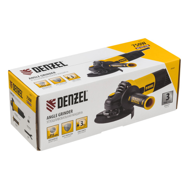 Машина шлифовальная угловая AG115-750, 750 Вт, 115 мм, 11000 об/мин Denzel в Красноярске Машина шлифовальная угловая AG115-750, 750 Вт, 115 мм, 11000 об/мин Denzel в Красноярске