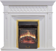 Каминокомплект Alexandria - Белый с очагом Majestic FX M Brass
