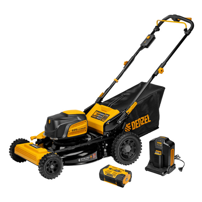 Газонокосилка аккумуляторная бесщет., RLMS560-62, привод, 560 мм, Li-ion, 62В Denzel в Красноярске Газонокосилка аккумуляторная бесщет., RLMS560-62, привод, 560 мм, Li-ion, 62В Denzel в Красноярске