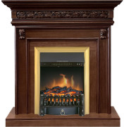 Каминокомплект Valletta - Темный дуб с очагом Fobos FX Brass