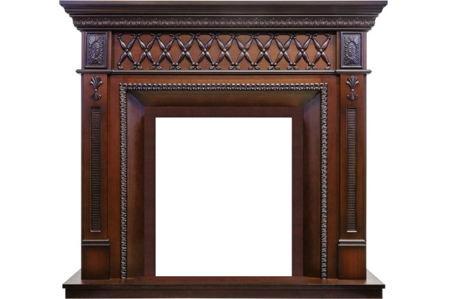 Каминокомплект Alexandria - махагон коричневый антик с очагом Aspen Black в Красноярске Каминокомплект Alexandria - махагон коричневый антик с очагом Aspen Black в Красноярске