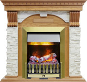 Каминокомплект Dublin - Дуб / Сланец белый с очагом Danville Antique Brass FB2