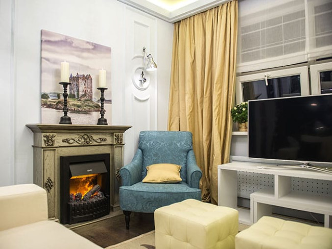 Каминокомплект Derby - Old silver с очагом Brookline Black в Красноярске Каминокомплект Derby - Old silver с очагом Brookline Black в Красноярске