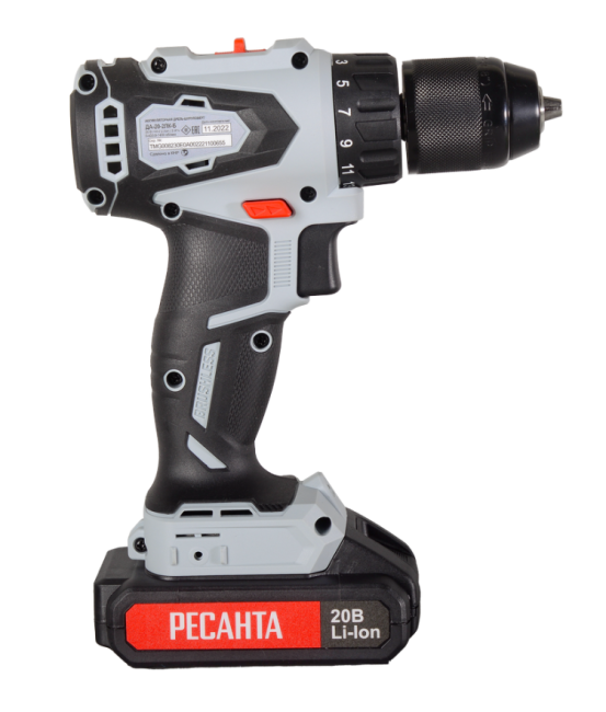 Дрель-шуруповерт аккумуляторная Ресанта ДА-20-2ЛК-Б (2,0 А/ч) (бесщеточный двигатель) в Красноярске Дрель-шуруповерт аккумуляторная Ресанта ДА-20-2ЛК-Б (2,0 А/ч) (бесщеточный двигатель) в Красноярске