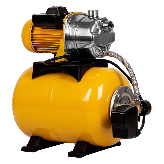 Насосная станция PS1000Х, 1000 Вт, 3500 л/ч, ресивер 24 л, подъем 44 м, нержавейка Denzel в Красноярске