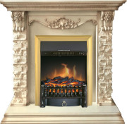 Каминокомплект Adriana - Cлоновая кость с очагом Fobos FX Brass Каминокомплект Adriana - Cлоновая кость с очагом Fobos FX Brass