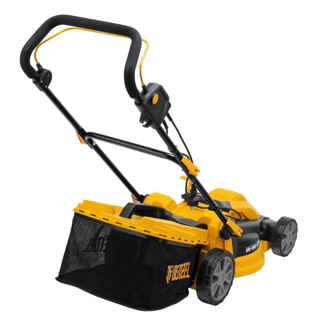 Газонокосилка электрическая GM-1800, 1800 Вт, шир. 38 см, 6 уров., травосб. 40 л. Denzel в Красноярске Газонокосилка электрическая GM-1800, 1800 Вт, шир. 38 см, 6 уров., травосб. 40 л. Denzel в Красноярске