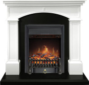 Каминокомплект Langford - Белый с черным с очагом Fobos FX Black Каминокомплект Langford - Белый с черным с очагом Fobos FX Black