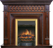 Каминокомплект Alexandria - махагон коричневый антик с очагом Fobos FX Brass Каминокомплект Alexandria - махагон коричневый антик с очагом Fobos FX Brass