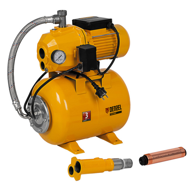 Насосная станция эжекторная PSD800C, 800 Вт, 2400 л/ч, ресивер 24 л, всасывание 20 м Denzel в Красноярске