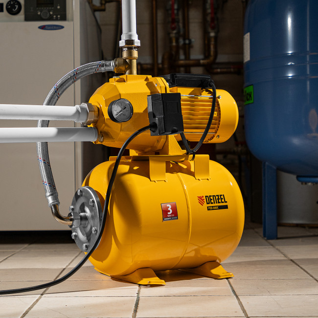 Насосная станция эжекторная PSD800C, 800 Вт, 2400 л/ч, ресивер 24 л, всасывание 20 м Denzel в Красноярске