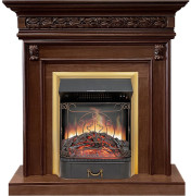 Каминокомплект Valletta - Темный дуб с очагом Majestic FX Brass