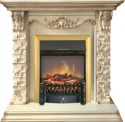Каминокомплект Adriana - Cлоновая кость с очагом Fobos FX M Brass Каминокомплект Adriana - Cлоновая кость с очагом Fobos FX M Brass