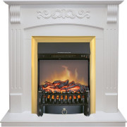 Каминокомплект Sorrento угловой - Белый дуб с очагом Fobos FX M Brass Каминокомплект Sorrento угловой - Белый дуб с очагом Fobos FX M Brass