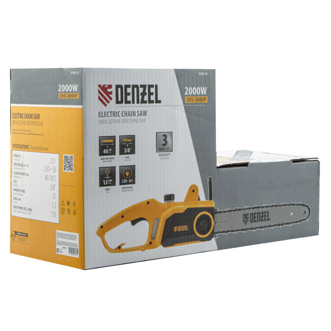 Пила цепная электрическая EDS-2000P, 2 кВт,поперечная, шина 40 см, шаг 3/8, паз 1.3 мм, 57 звеньев Denzel в Красноярске Пила цепная электрическая EDS-2000P, 2 кВт,поперечная, шина 40 см, шаг 3/8, паз 1.3 мм, 57 звеньев Denzel в Красноярске