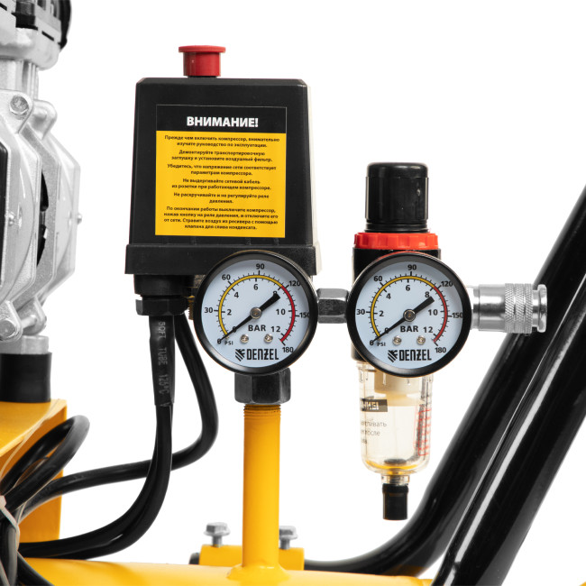Компрессор безмасляный, малошумный DLS 3300/100, 3300 Вт,3x1100, 100 л, 570 л/мин ,блок управления Denzel в Красноярске