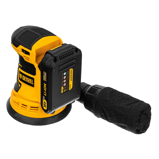 Машина шлифовальная эксцентриковая аккумуляторная COS-125, 18В Li-Ion Denzel в Красноярске Машина шлифовальная эксцентриковая аккумуляторная COS-125, 18В Li-Ion Denzel в Красноярске