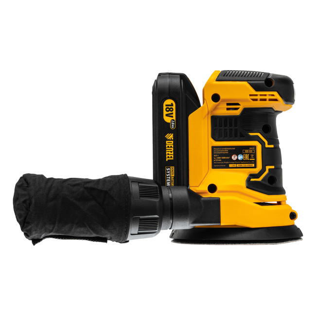 Машина шлифовальная эксцентриковая аккумуляторная COS-125, 18В Li-Ion Denzel в Красноярске Машина шлифовальная эксцентриковая аккумуляторная COS-125, 18В Li-Ion Denzel в Красноярске