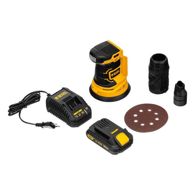 Машина шлифовальная эксцентриковая аккумуляторная COS-125, 18В Li-Ion Denzel в Красноярске Машина шлифовальная эксцентриковая аккумуляторная COS-125, 18В Li-Ion Denzel в Красноярске