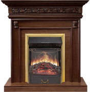 Каминокомплект Valletta - Темный дуб с очагом Majestic FX M Brass