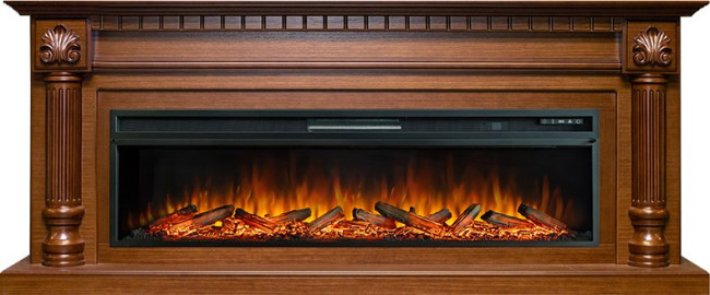 Каминокомплект Edinburg 60 - Орех с очагом Vision 60 LOG LED в Красноярске