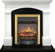 Каминокомплект Langford - Белый с черным с очагом Fobos FX M Brass Каминокомплект Langford - Белый с черным с очагом Fobos FX M Brass