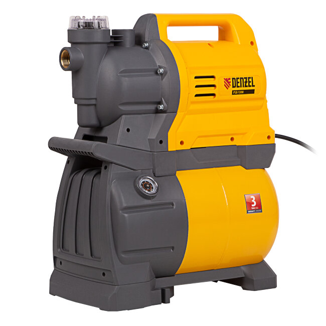 Насосная станция PSХ1300, Х-Pro, 1300 Вт, 4500 л/ч, ресивер 24 л, подъем 48 м Denzel в Красноярске