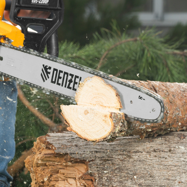 Пила цепная электрическая EDS-2200P, 2.2 кВт,поперечная, шина 45 см, шаг 3/8, паз 1.3 мм, 63 звена Denzel в Красноярске Пила цепная электрическая EDS-2200P, 2.2 кВт,поперечная, шина 45 см, шаг 3/8, паз 1.3 мм, 63 звена Denzel в Красноярске