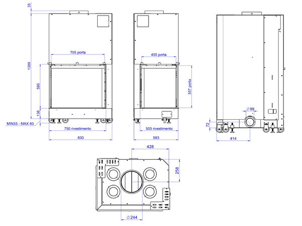 MCZ Forma 75 DX угловая, цельное стекло в Красноярске