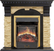 Каминокомплект Dublin - Венге / Сланец с очагом Majestic FX Brass