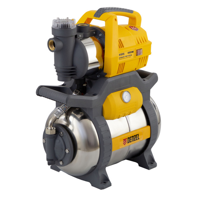 Насосная станция PSХ950X, Х-Pro, 950 Вт, 3300 л/ч, ресивер 24 л, подъем 38 м, нержавейка Denzel в Красноярске