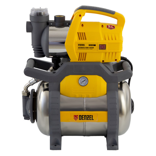 Насосная станция PSХ950X, Х-Pro, 950 Вт, 3300 л/ч, ресивер 24 л, подъем 38 м, нержавейка Denzel в Красноярске
