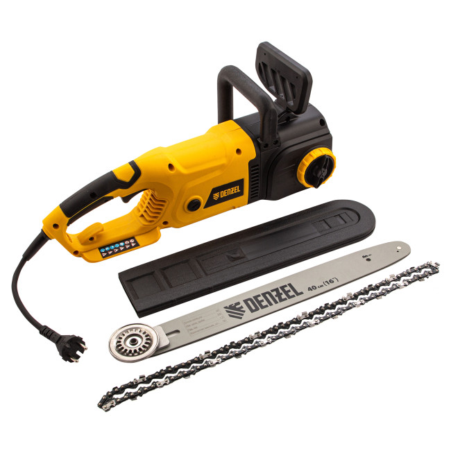 Пила цепная электрическая EDS-2000, 2 кВт,продольная, шина 40 см, шаг 3/8, паз 1.3 мм, 56 звеньев Denzel в Красноярске Пила цепная электрическая EDS-2000, 2 кВт,продольная, шина 40 см, шаг 3/8, паз 1.3 мм, 56 звеньев Denzel в Красноярске