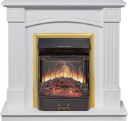 Каминокомплект Boston - Белый (Высота 925см) с очагом Majestic FX M Brass