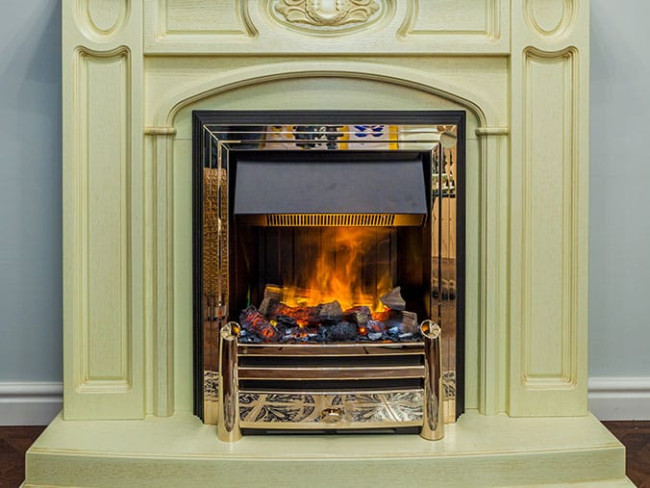 Каминокомплект Florence - Слоновая кость с патиной с очагом Danville Antique Brass FB2 в Красноярске