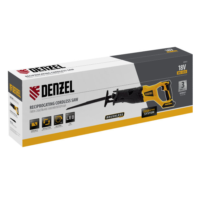 Пила сабельная аккумуляторная бесщет BRC-120-0,  18В Li-Ion Denzel в Красноярске